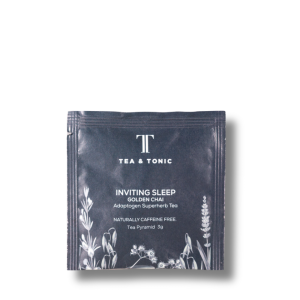 Inviting Sleep Golden Chai individual teabag pack shot