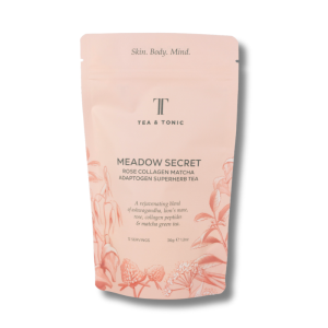 Meadow Secret Rose Collagen Matcha Tea Discovery Pouch Pack Shot back